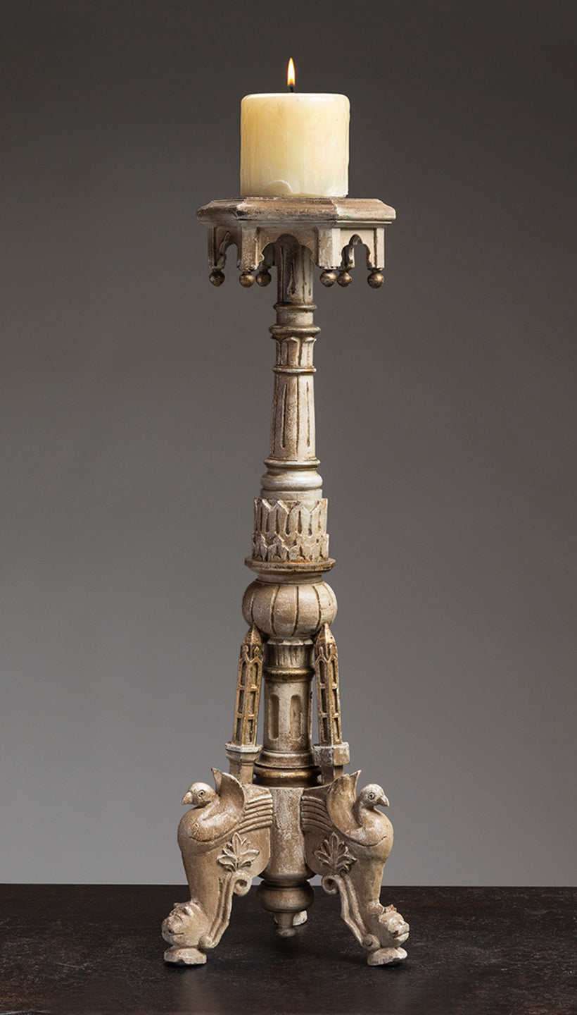 CARVED VINTAGE CANDLESTICK