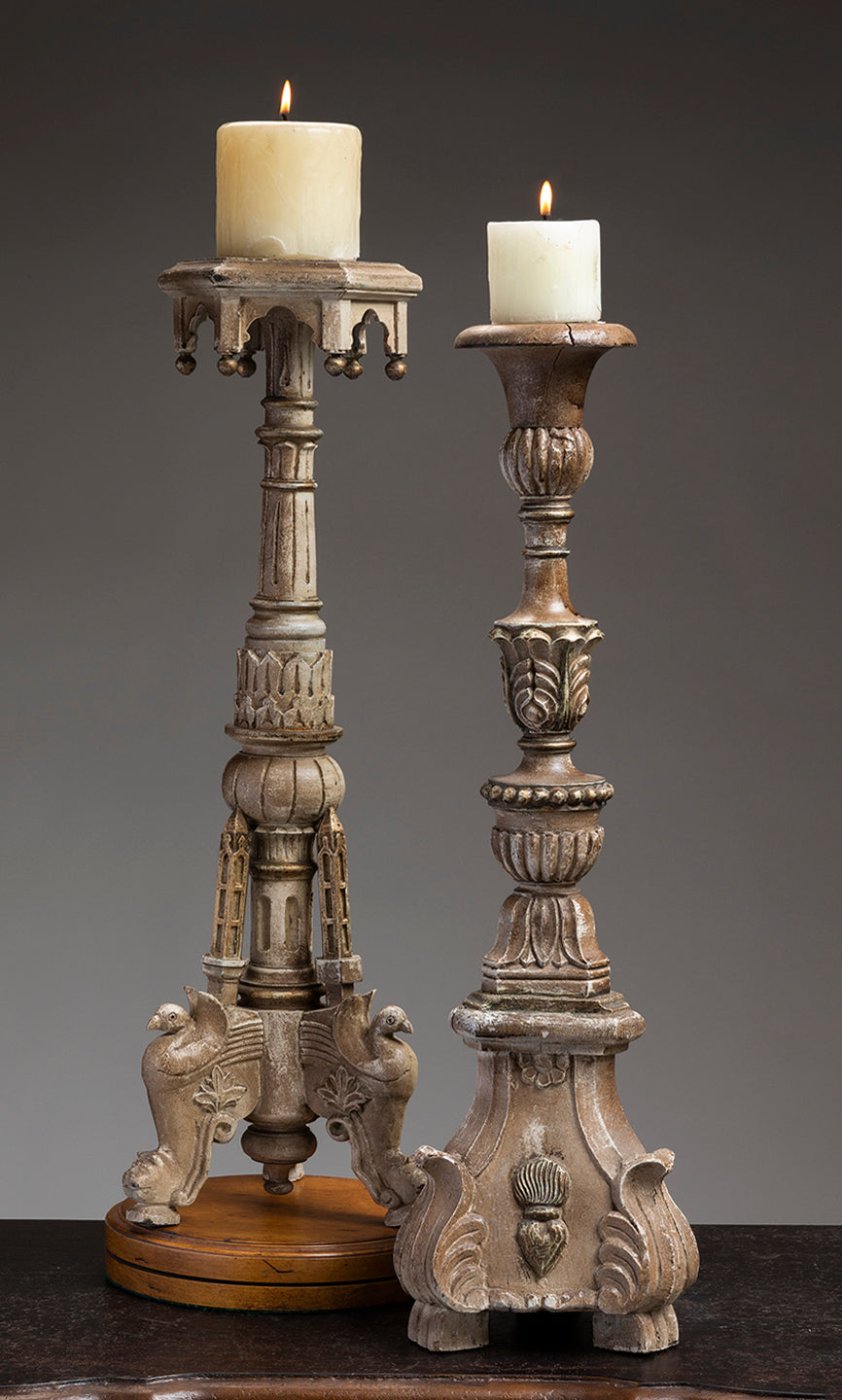 CARVED VINTAGE CANDLESTICK