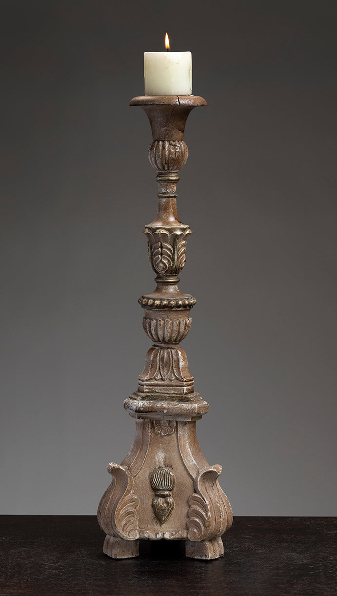 CARVED VINTAGE CANDLESTICK