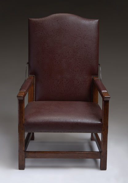 EMBOSSED LEATHER ARMCHAIR (ADJUSTABLE)