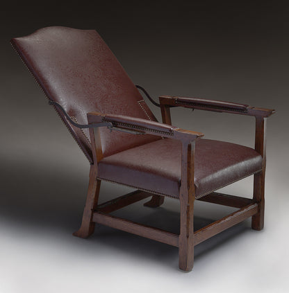 EMBOSSED LEATHER ARMCHAIR (ADJUSTABLE)