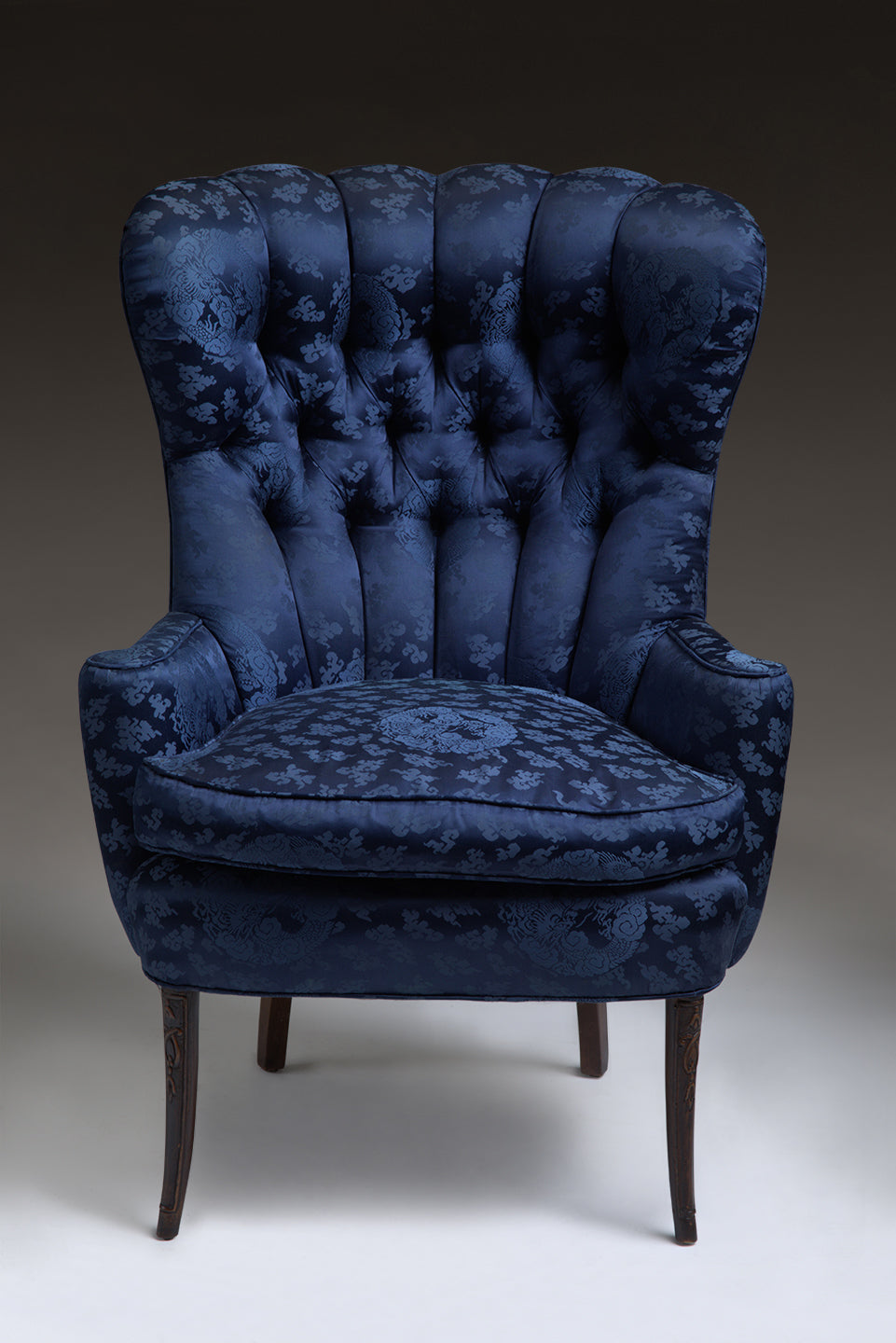 BLUE SILK OCCASIONAL CHAIR