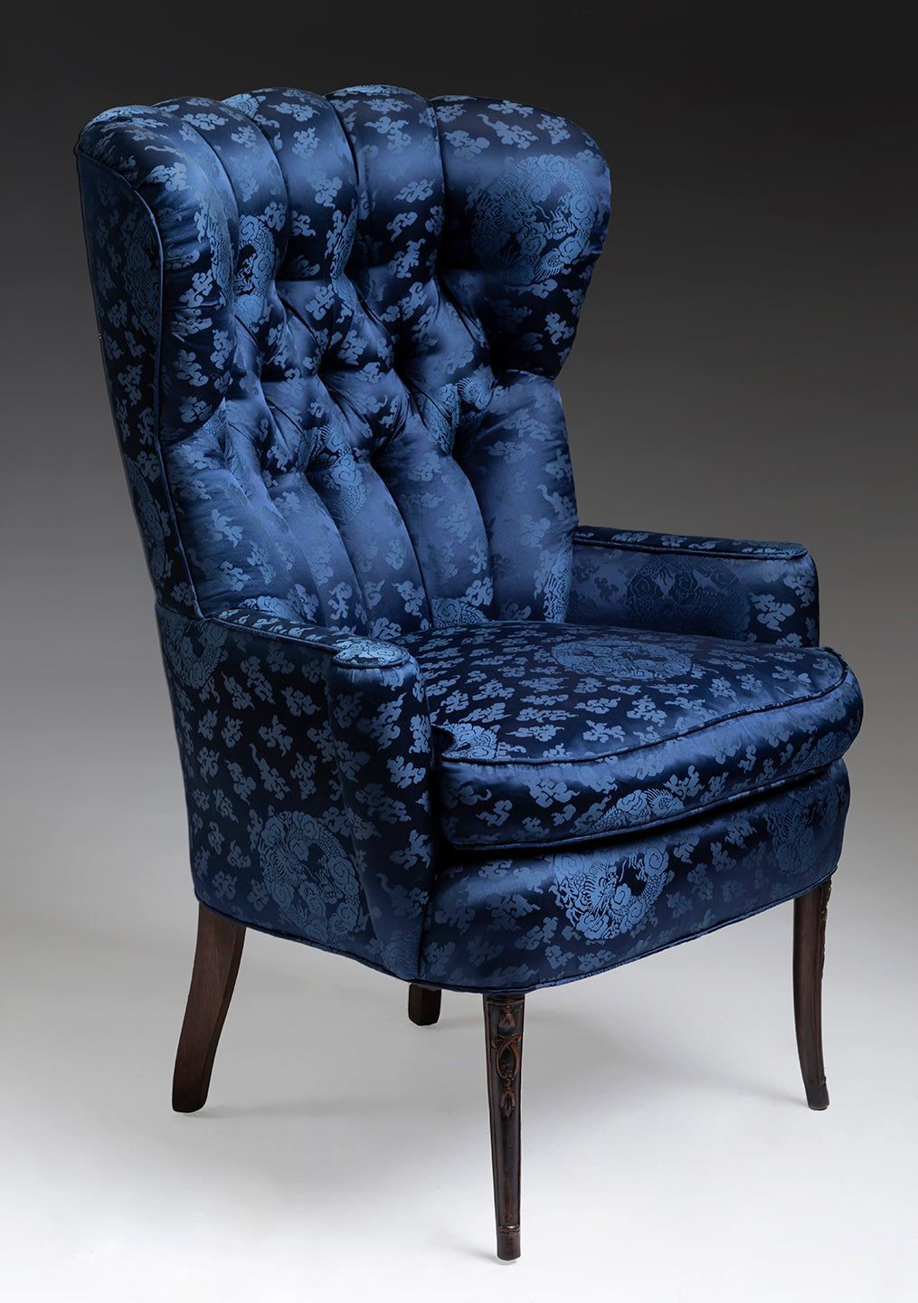 BLUE SILK OCCASIONAL CHAIR