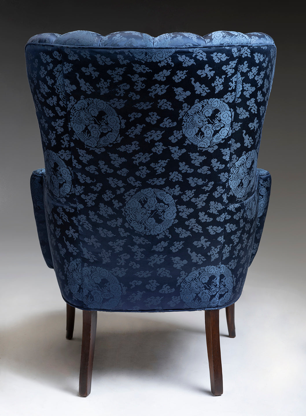 BLUE SILK OCCASIONAL CHAIR