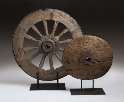 VINTAGE SOLID WOOD  WHEEL (SMALL)