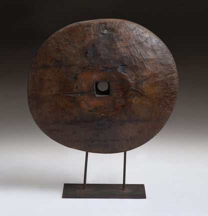 VINTAGE SOLID WOOD  WHEEL (SMALL)
