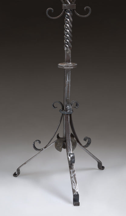 HAND FORGED IRON CANDELABRAS (PAIR)