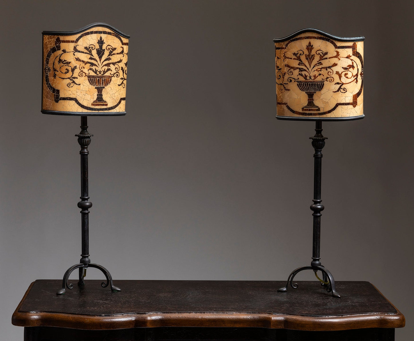 COCONUT SHELL SHADE TABLE LAMPS (PAIR)