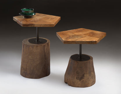 WOOD HEXAGON SIDE TABLE (SMALL)