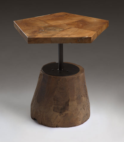 WOOD HEXAGON SIDE TABLE (SMALL)