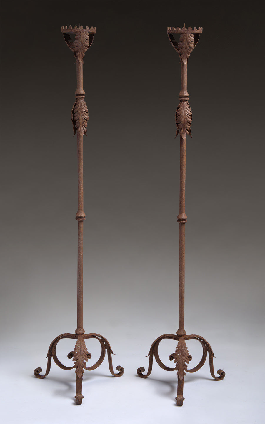 IRON CANDLESTICKS (PAIR)