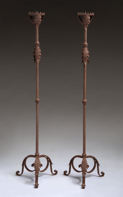 IRON CANDLESTICKS (PAIR)