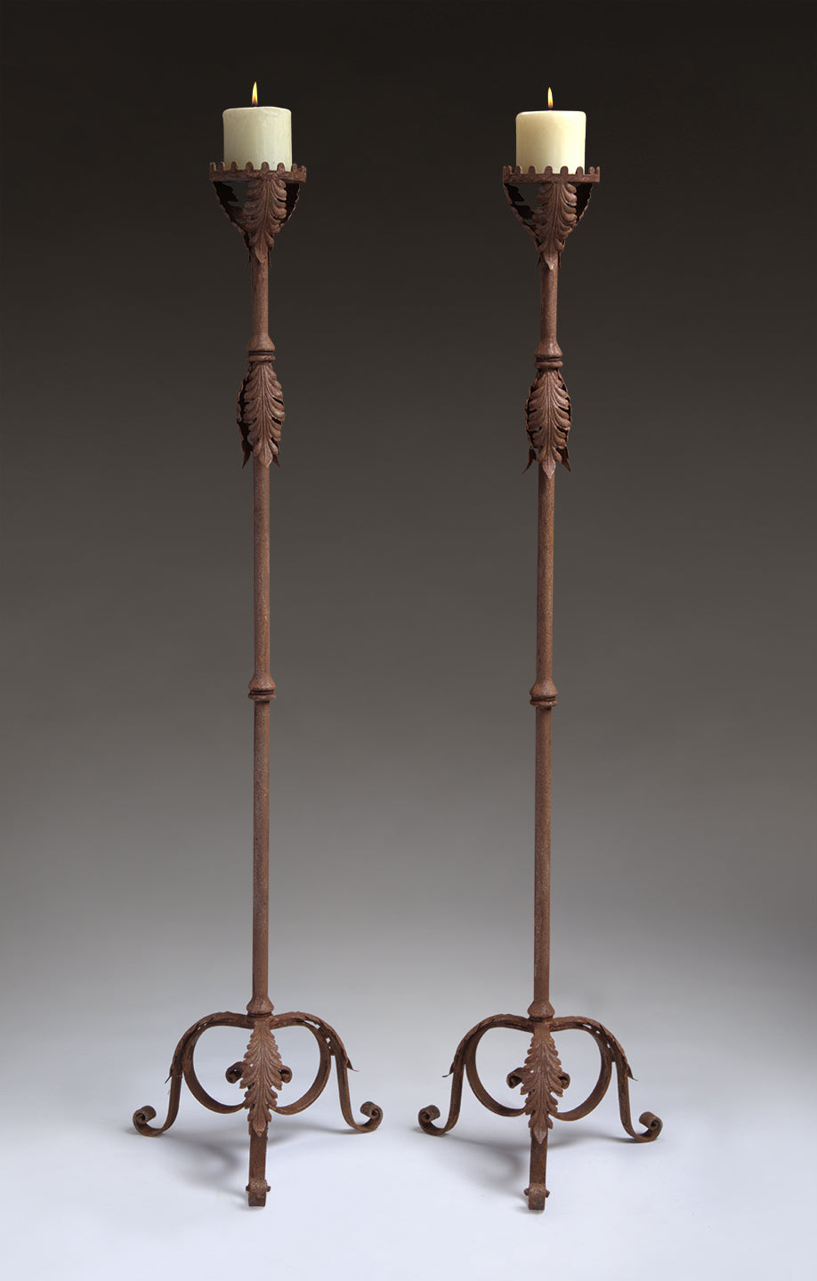 IRON CANDLESTICKS (PAIR)